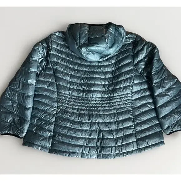 Calvin Klein Packable Down Jacket Womens 3XL Gray Duck Full Zip Pockets Quilted - Picture 2 of 8